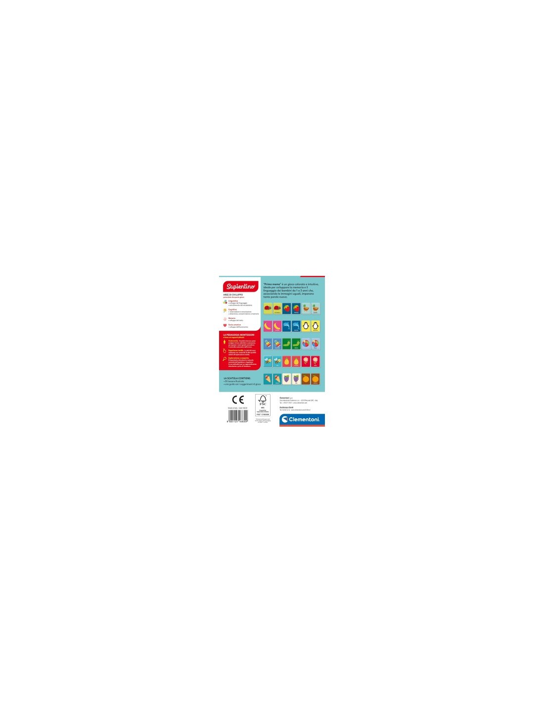 Clementoni Primo Memo Flashcards – Carte Educative per la Memoria