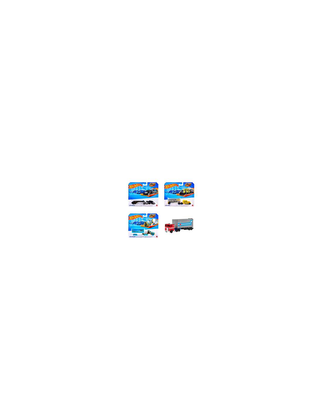 Hot Wheels Camion da Pista Track Fleet Mattel HYT56 – Veicoli Assortiti con Rimorchio