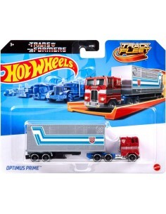 Hot Wheels Camion da Pista Track Fleet Mattel HYT56 – Veicoli Assortiti con Rimorchio