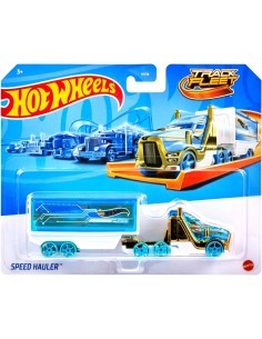 Hot Wheels Camion da Pista Track Fleet Mattel HYT56 – Veicoli Assortiti con Rimorchio
