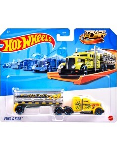 Hot Wheels Camion da Pista Track Fleet Mattel HYT56 – Veicoli Assortiti con Rimorchio