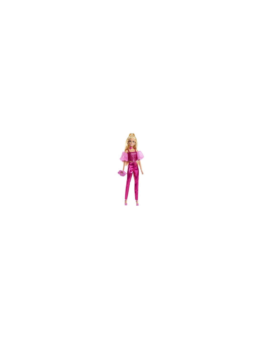 Barbie Fashionista Deluxe Metallic Bionda – Abito Rosa Metallizzato e Accessori