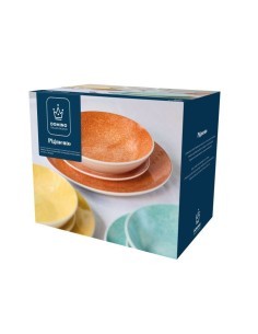 Pigmento Servizio Tavola 18 Pezzi – Porcellana Decorata per 6 Persone