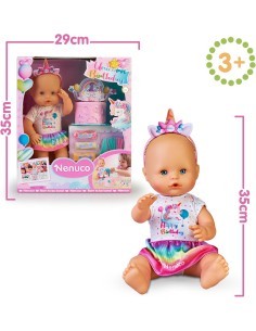 Nenuco Unicorn Birthday Famosa – Bambola Compleanno con Torta Personalizzabile