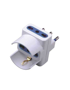 CFG Adattatore elettrico multiplo Triplo 1 Schuko + 2 Bipasso 16A