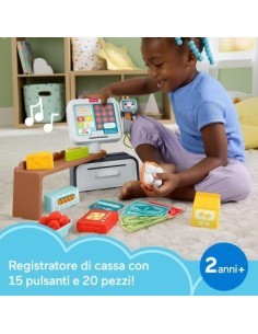 REGISTRATORE DI CASSA, EDUCATIVO, INTERATTIVO, OLTRE 150 SUONI E FRASI, 20 ACCESSORI, BAMBINI 2+ ANNI MATTEL FP JGX00