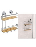 MENSOLA BAGNO DOPPIA 211450 VENTERRA 25X13X35CM BAMBOO/METALLO