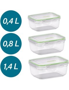 Set 3 Contenitori Rettangolari Pedrini 400/800/1400ML
