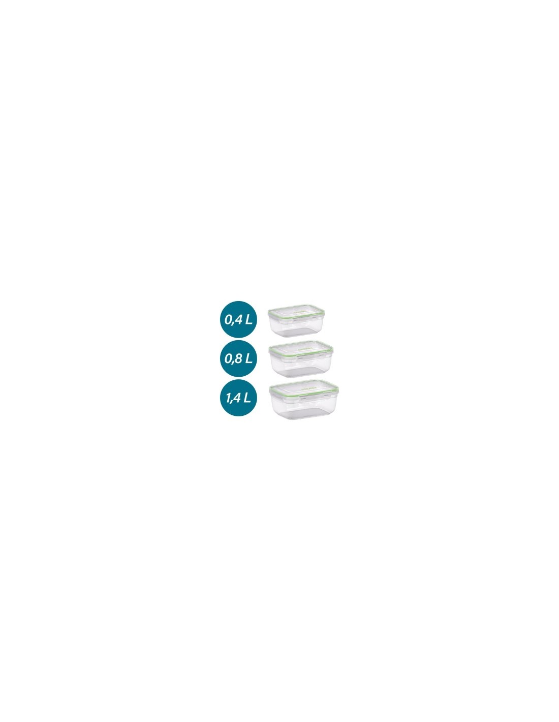 Set 3 Contenitori Rettangolari Pedrini 400/800/1400ML