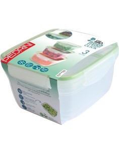 Set 3 Contenitori Quadrati Pedrini 500/900/1500ML