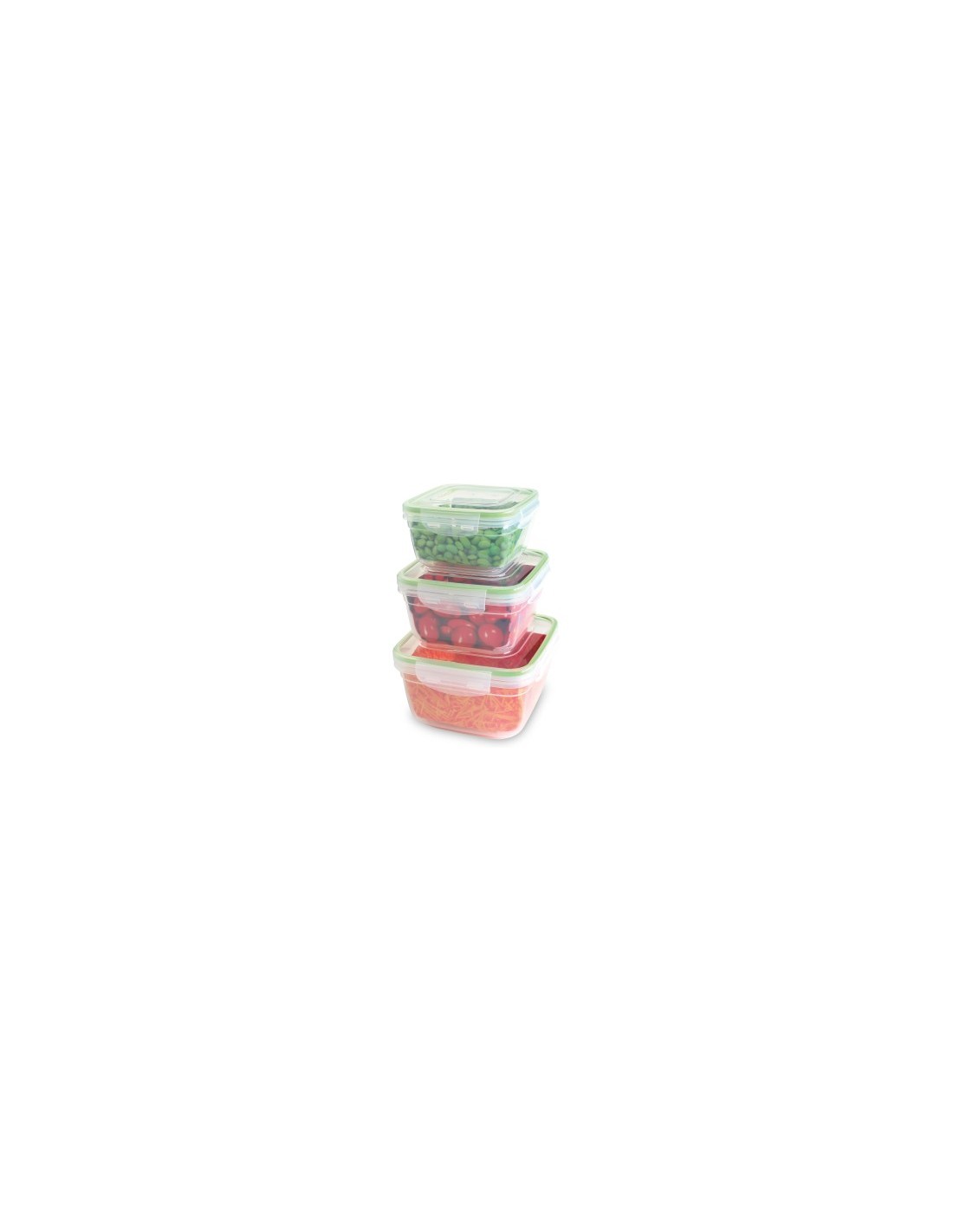 Set 3 Contenitori Quadrati Pedrini 500/900/1500ML