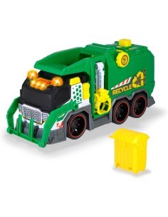 CAMION ECOLOGICO  38CM LUCI E SUONI 203307001 RACCOLTA RIFIUTI, BRACCIO SOLLEVAMENTO, LUCI E SUONI, CAMION SPAZZATURA REALISTICO