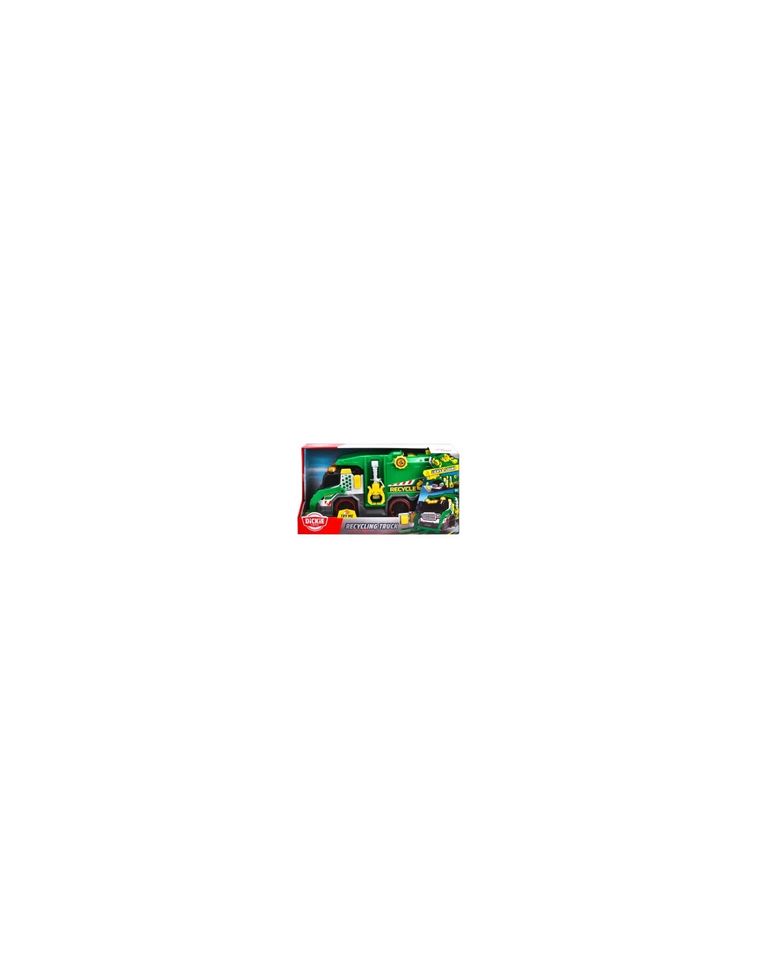 CAMION ECOLOGICO  38CM LUCI E SUONI 203307001 RACCOLTA RIFIUTI, BRACCIO SOLLEVAMENTO, LUCI E SUONI, CAMION SPAZZATURA REALISTICO
