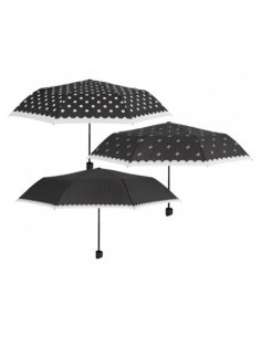 12313 OMBRELLO MINI DONNA 54CM MANUALE NERO/BIANCO su TreG Ingrosso