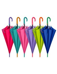 Ombrello Donna Automatico, 61cm, Tinta Unita, 6.5 Pollici, Microfibra, Antivento, Compatto