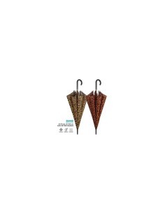Ombrello Donna Automatico, 61cm, Leopardato, 8 Stecche, Elegante, Moda, Antivento