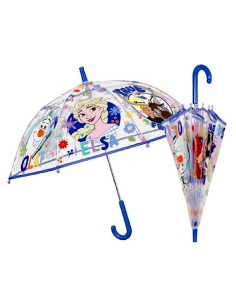 Ombrello Bambina Frozen, Cupola Trasparente, 45cm, Disney, Manuale, Elsa e Anna