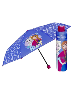 Ombrello Bambina Frozen, Mini Manuale, 50cm, Antivento, Disney, Compatto, Elsa e Anna