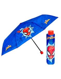 Ombrello Bambino, Spiderman, Mini Manuale, 50cm, Antivento, Fibra di Vetro, Marvel