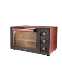 Fornetto Elettrico, Forno Ventilato Rosso, 60 Litri, Timer 60 Minuti, 1900W, Girarrosto, Antiaderente