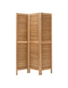 Paravento, Camila, L. 120 x P. 2 x H. 170 cm, Legno Paulownia, Marrone, Pannelli Pieghevoli