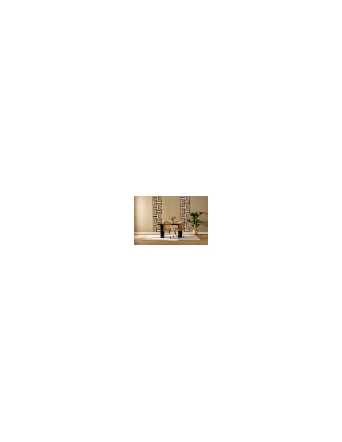 Set 3 pannelli decorativi, Colva, 30 x 30 cm, MDF, effetto legno chiaro, isolamento acustico