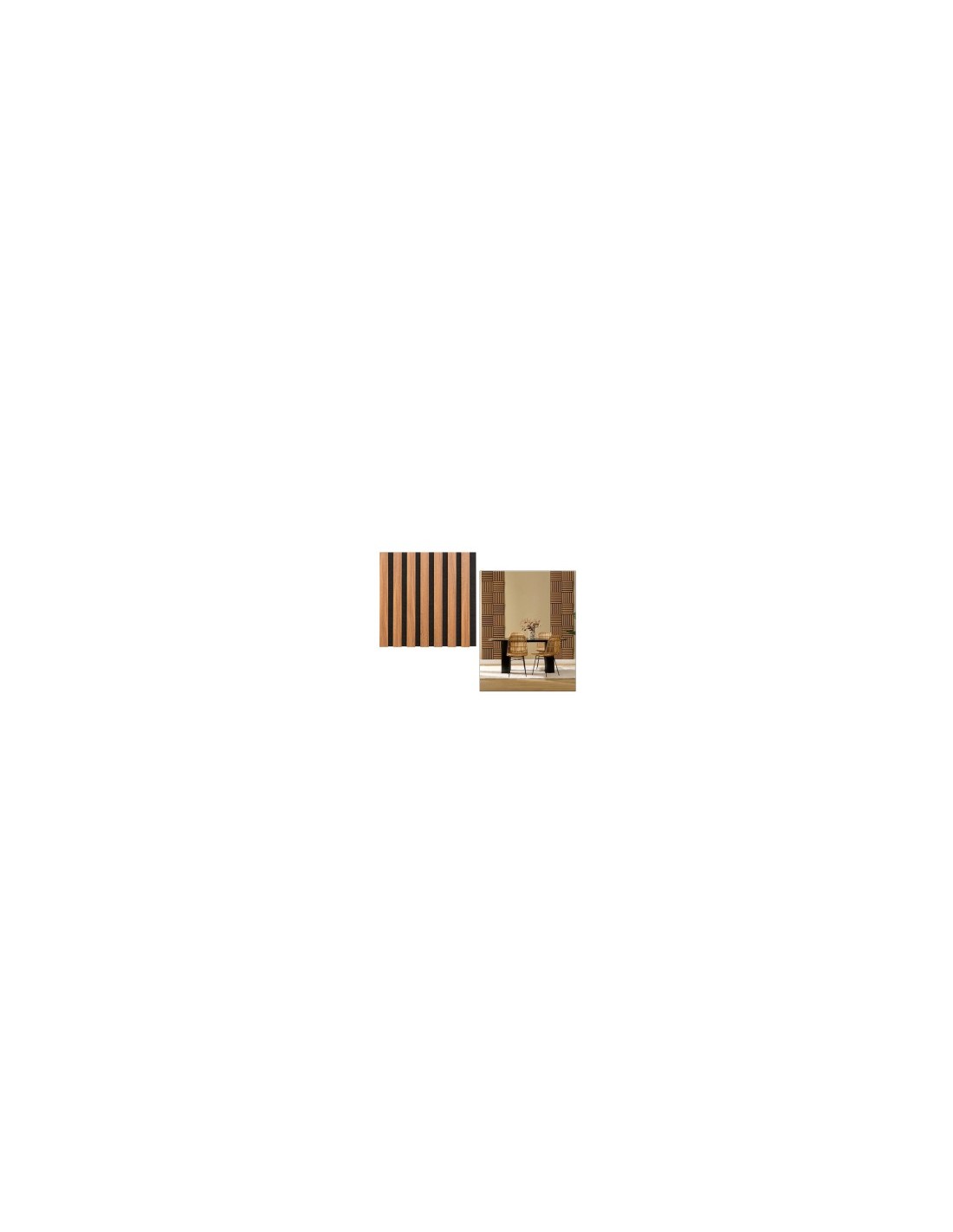 Set 3 pannelli decorativi, Colva, 30 x 30 cm, MDF, effetto legno scuro, isolamento acustico