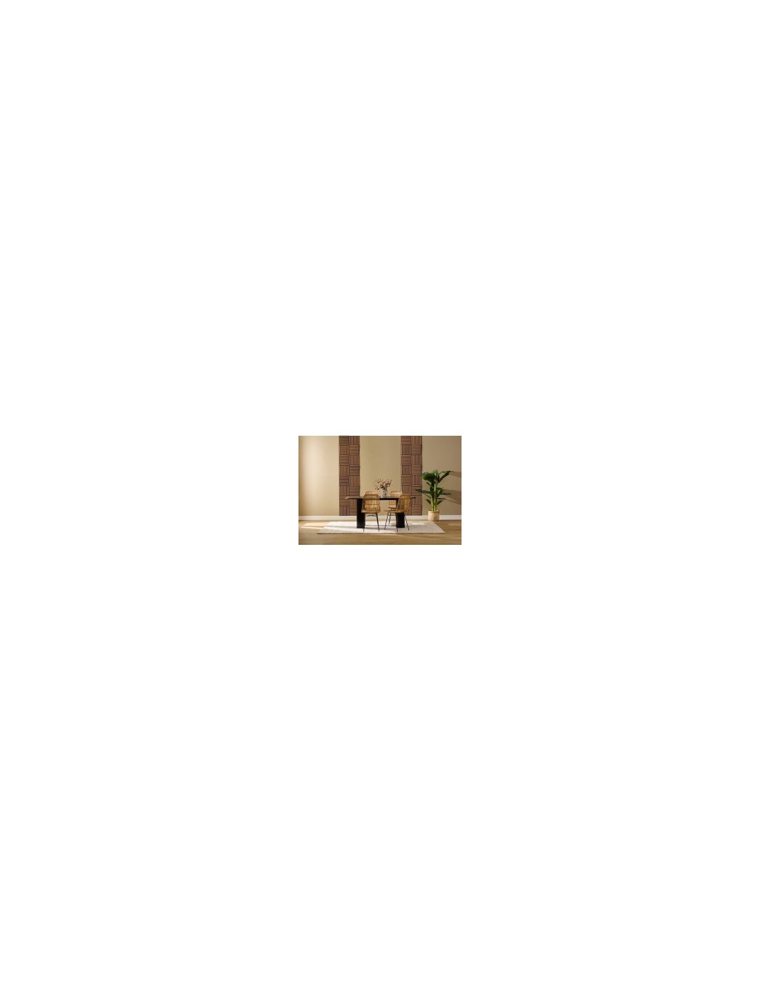 Set 3 pannelli decorativi, Colva, 30 x 30 cm, MDF, effetto legno scuro, isolamento acustico