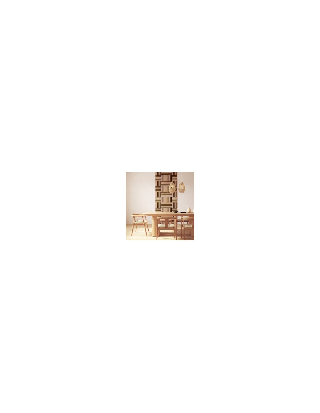 Set 3 pannelli decorativi, Colva, 30 x 30 cm, MDF, effetto legno scuro, isolamento acustico