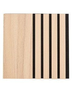 Set 3 pannelli decorativi, Colva grande, 30 x 30 cm, MDF, effetto legno chiaro, isolamento acustico, design a doghe