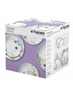 Tognana Florenne Servizio Tavola 18 Pezzi in Porcellana con Decori Floreali