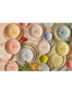Tognana Lisboa Servizio Piatti 18 Pezzi in Porcellana Multicolor