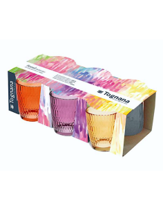 Set 6 Bicchieri Tognana Seoul 310 ml – Vetro Colorato Anti-UV, Ideale per la Tavola di Tutti i Giorni