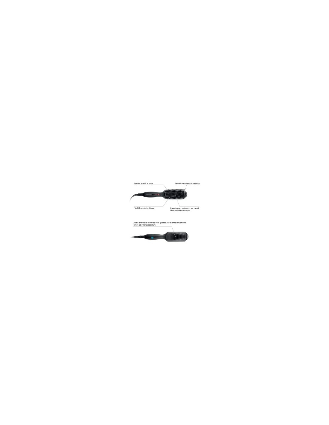 MACOM Sensation 228 Smart Brush Spazzola Riscaldante Lisciante in Ceramica Nero