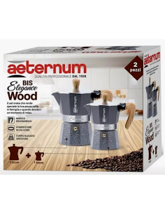 Set Caffettiera Aeternum Bialetti Bis Elegance Wood 1 Tazza + 3 Tazze