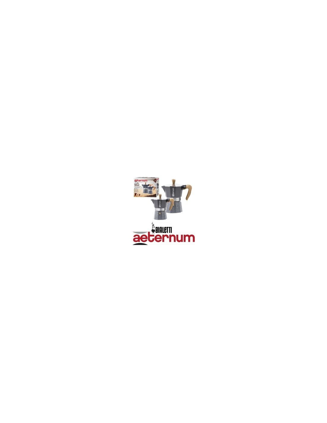 Set Caffettiera Aeternum Bialetti Bis Elegance Wood 1 Tazza + 3 Tazze
