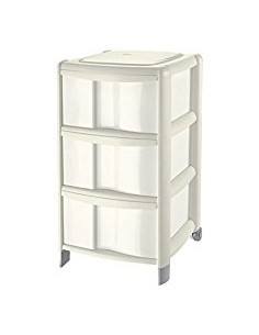 CASSETTIERA BAMBÙ A 3 CASSETTI BIANCO/PANNA TONTARELLI su TreG Ingr...