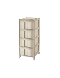 CASSETTIERA BAMBOO A 4 CASSETTI PANNA TONTARELLI su TreG Ingrosso