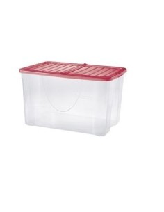 Contenitore Dodo 60L in Plastica Trasparente con Coperchio Pieghevole – Colori Assortiti