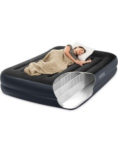 Materasso gonfiabile Intex Classic, cuscino incorporato, tecnologia Fiber-Tech, pompa elettrica, letto portatile, 272 kg