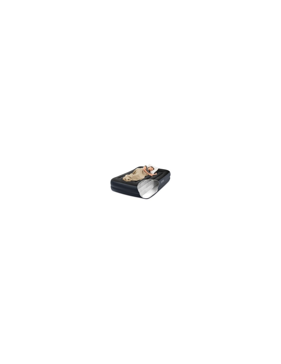 Materasso gonfiabile Intex Classic, cuscino incorporato, tecnologia Fiber-Tech, pompa elettrica, letto portatile, 272 kg