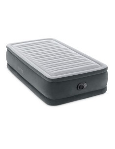 Materasso gonfiabile singolo, Intex 64412ND, Comfort Plush Elevated, 99x191x46 cm, pompa elettrica integrata, PVC resistente