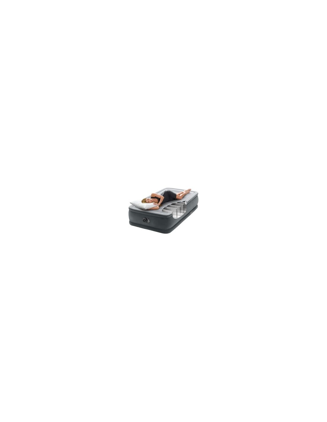 Materasso gonfiabile singolo, Intex 64412ND, Comfort Plush Elevated, 99x191x46 cm, pompa elettrica integrata, PVC resistente