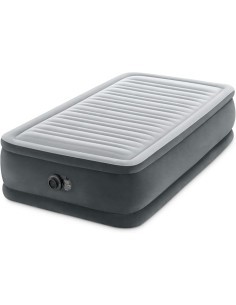 Materasso gonfiabile singolo, Intex 64412ND, Comfort Plush Elevated, 99x191x46 cm, pompa elettrica integrata, PVC resistente