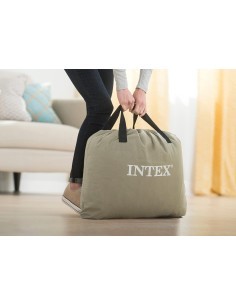 Materasso gonfiabile matrimoniale, Dura-Beam Comfort Plush, Intex, 152x203x46 cm, altezza 33-56 cm, Fiber-Tech