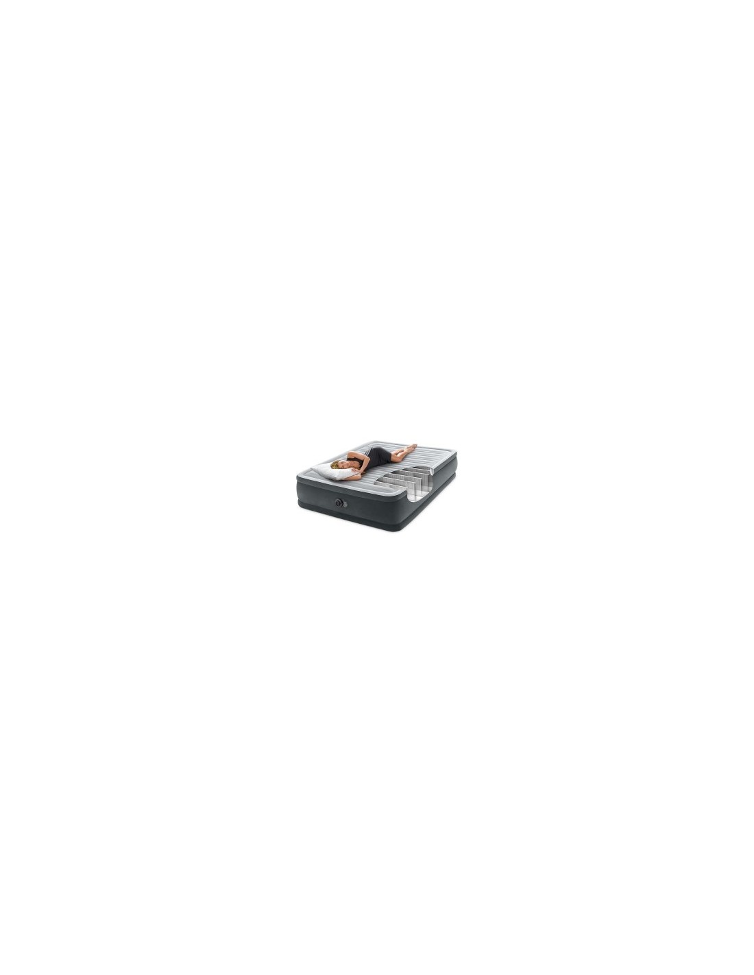 Materasso gonfiabile matrimoniale, Dura-Beam Comfort Plush, Intex, 152x203x46 cm, altezza 33-56 cm, Fiber-Tech