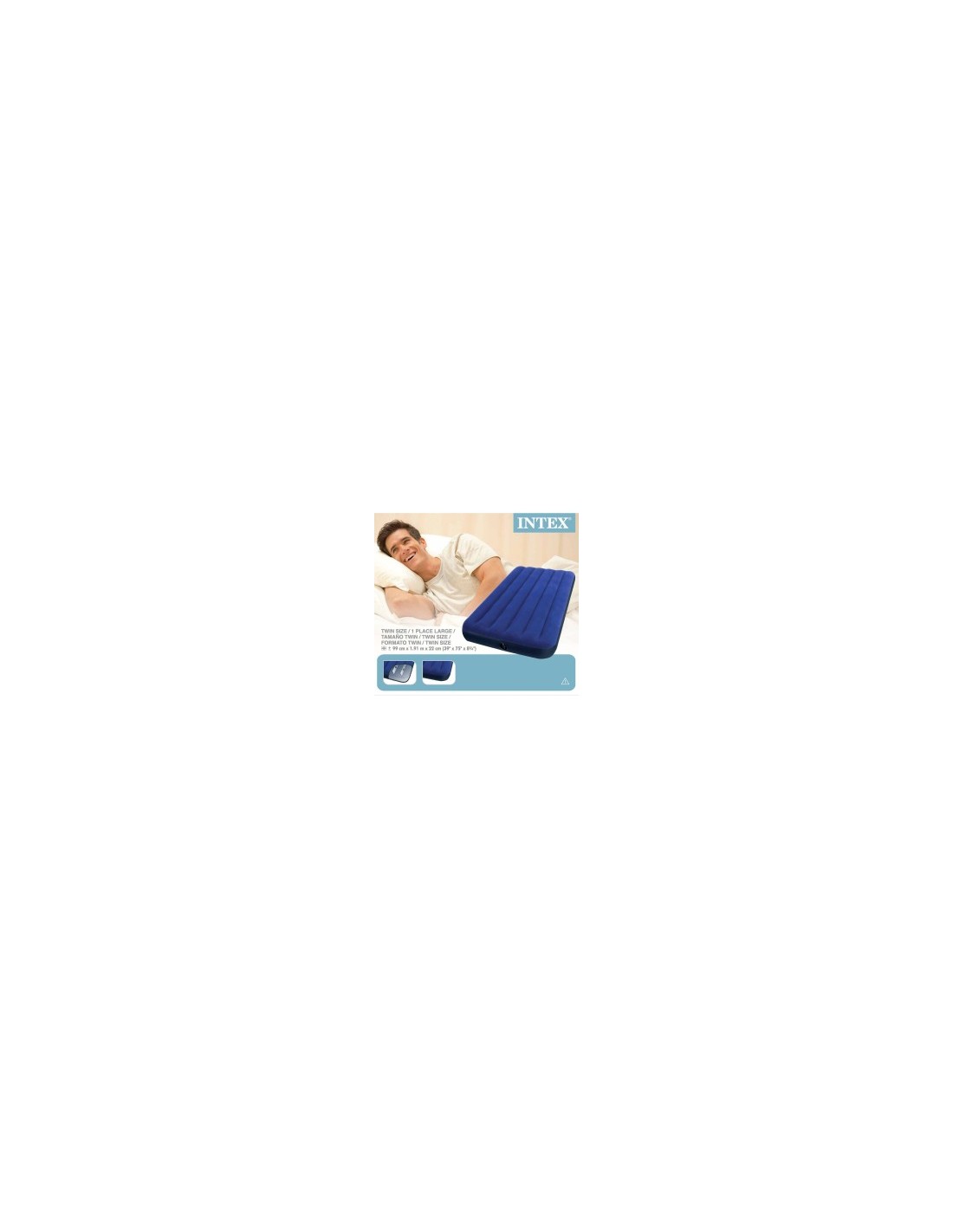 Materasso Mezza Piazza Classic Downy Intex 76x191x25 cm, singolo, morbido floccato, camping, resistente e confortevole
