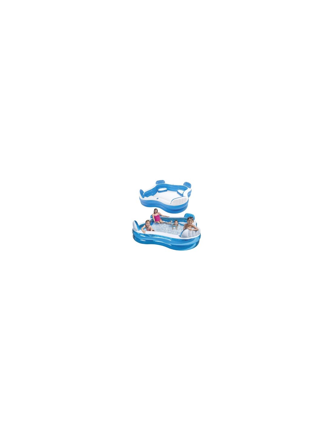 Piscina Intex 56475, 4 sedili integrati, schienale comodo, portabevande, 229x229x66 cm, gonfiabile, relax, estate