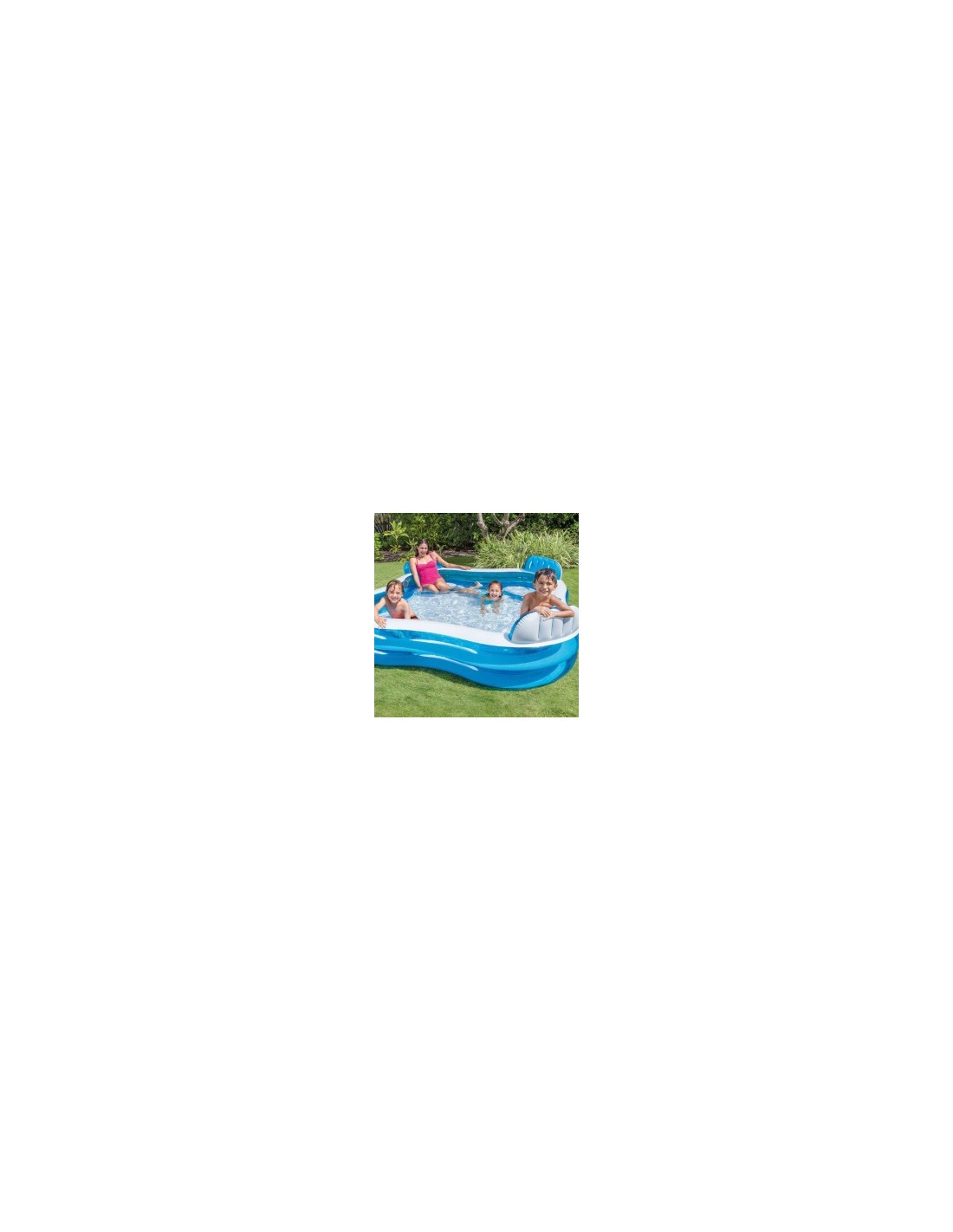 Piscina Intex 56475, 4 sedili integrati, schienale comodo, portabevande, 229x229x66 cm, gonfiabile, relax, estate