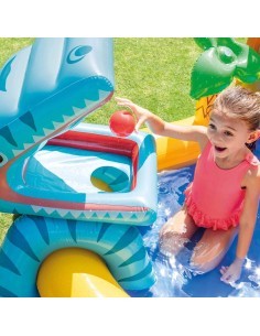 Intex Playcenter Dinosaur, centro giochi gonfiabile, piscina bambini, scivolo acquatico, dinosauri, 249x191x109 cm